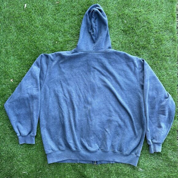 Vintage Y2K Carhartt Hoodie Mens 2XL Grey Zip Up Spell Out Work Wear Grunge‎ - Picture 7 of 7